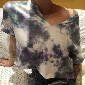 Tie-dyed cropped t-shirt NWOT